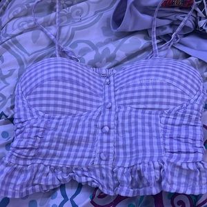 padded purple crop top